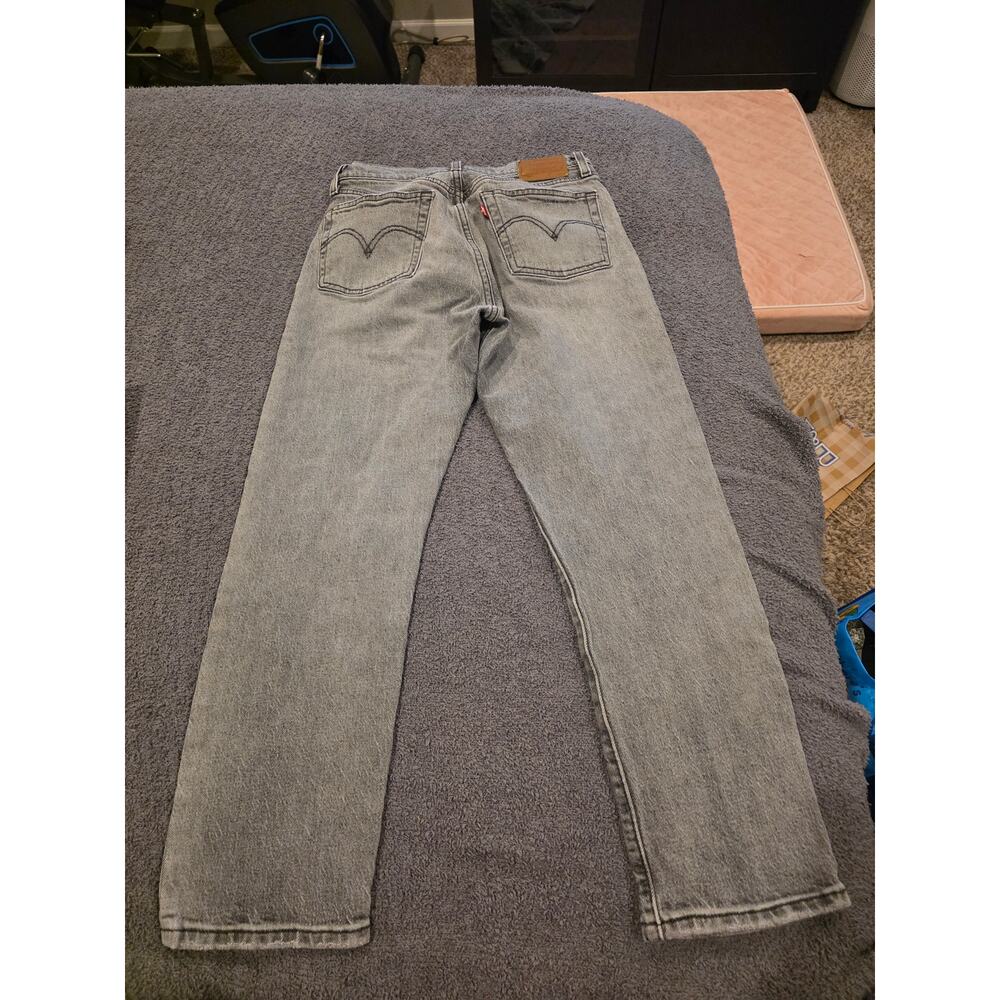 Levi's Premium 501 Original Fit Jeans Womens 26x26 Gray Black Wash Button Fly - Picture 3 of 16